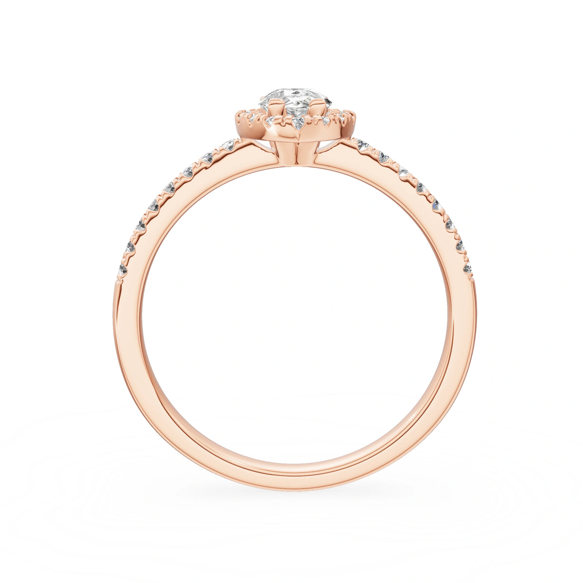Gremari Seven Icon Verlobungsring aus Roségold mit 0,30 ct Labordiamant – Pear