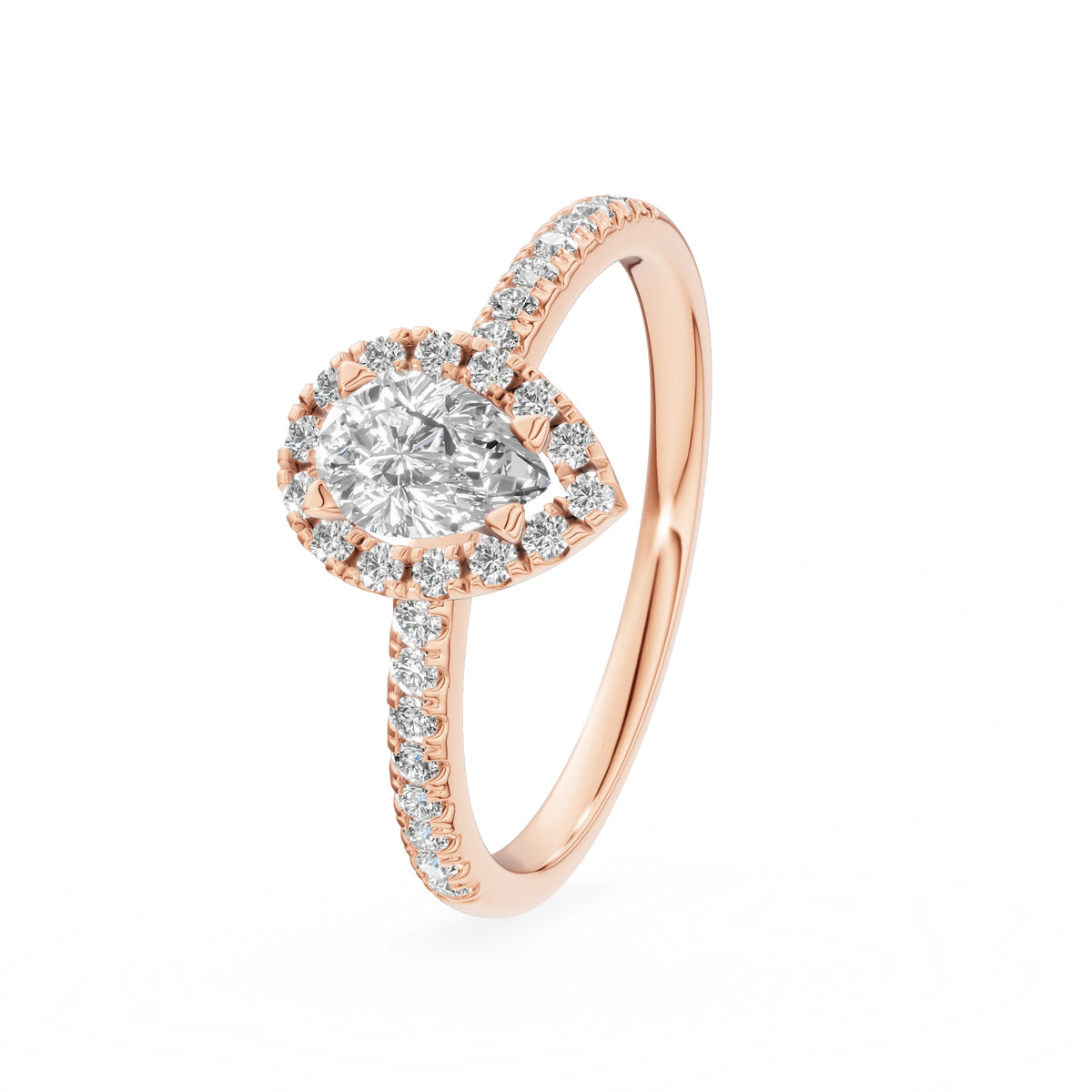 Gremari Seven Icon Verlobungsring aus Roségold mit 0,30 ct Labordiamant – Pear