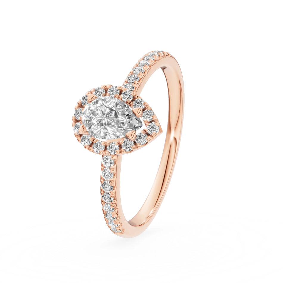 Gremari Seven Icon Verlobungsring aus Roségold mit 0,30 ct Labordiamant – Pear