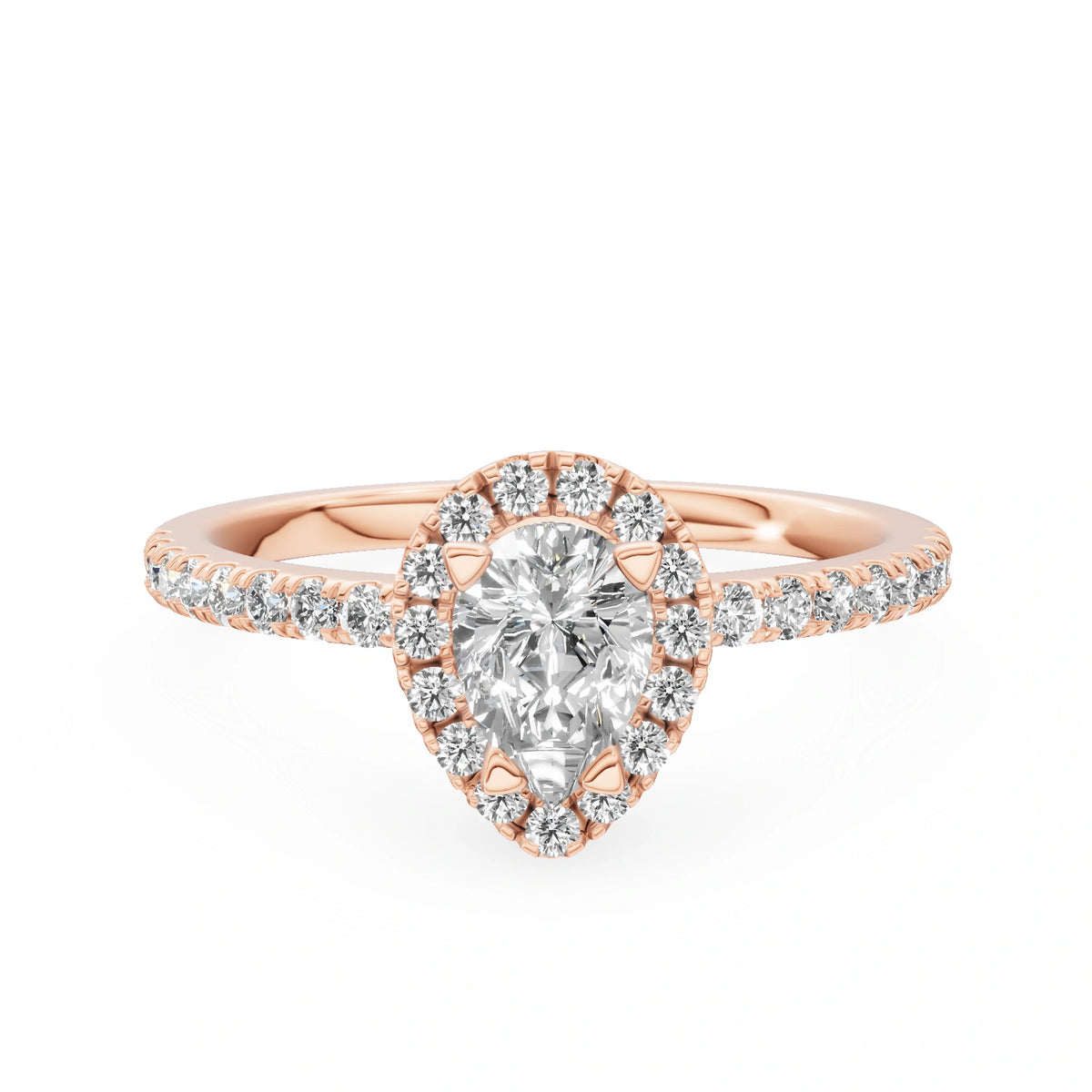 Gremari Seven Icon Verlobungsring aus Roségold mit 0,50 ct Labordiamant – Pear