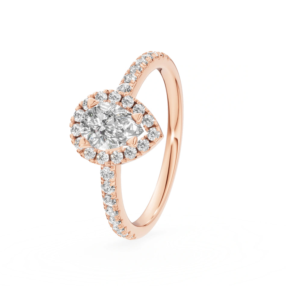 Gremari Seven Icon Verlobungsring aus Roségold mit 0,50 ct Labordiamant – Pear