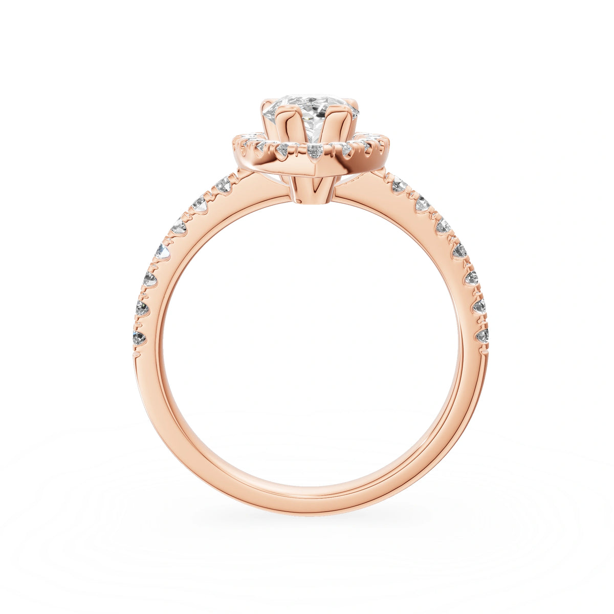 Gremari Seven Icon Verlobungsring aus Roségold mit 1,00 ct Labordiamant – Pear