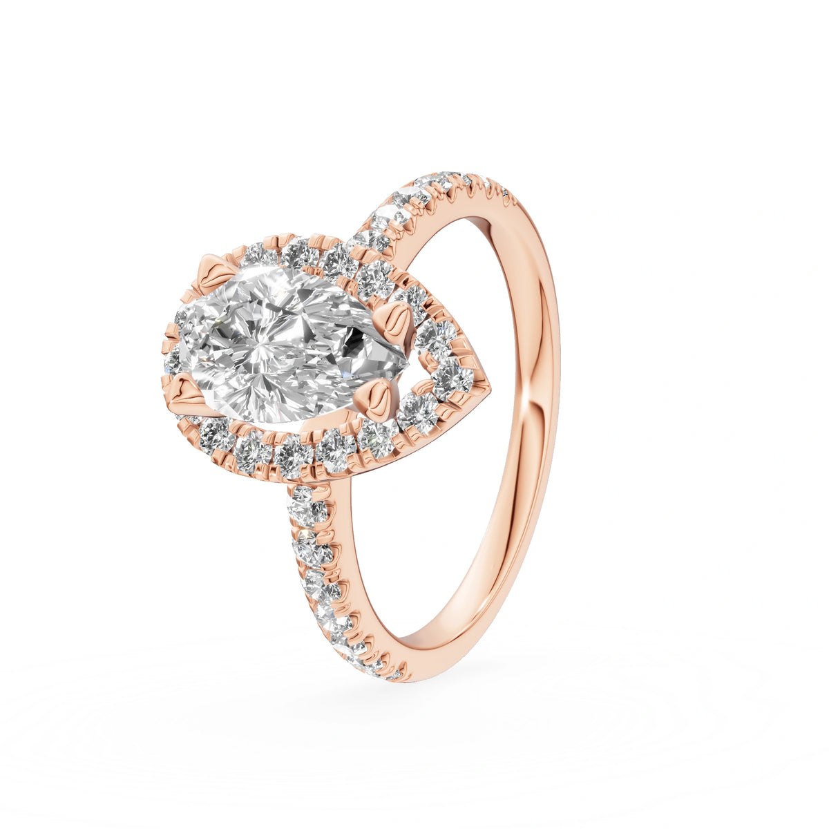 Gremari Seven Icon Verlobungsring aus Roségold mit 1,00 ct Labordiamant – Pear