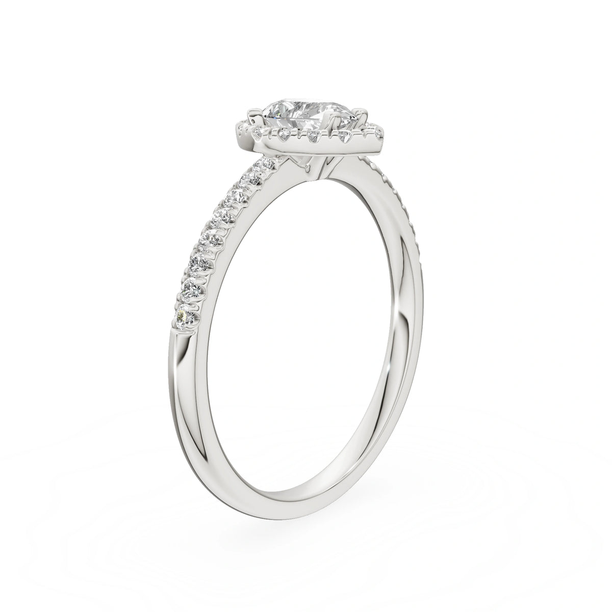 Gremari Seven Icon Verlobungsring aus Weißgold mit 0,30 ct Labordiamant – Pear