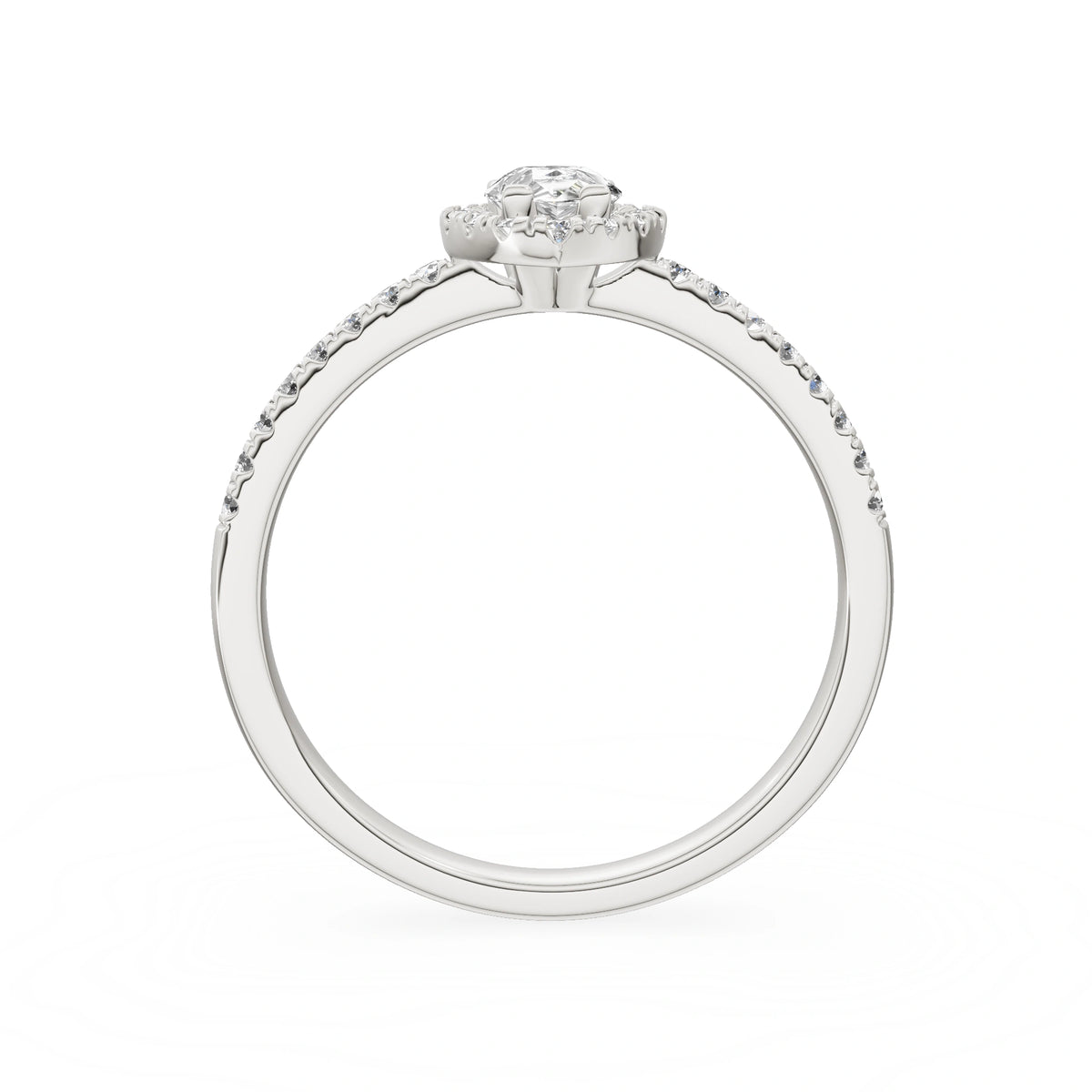 Gremari Seven Icon Verlobungsring aus Weißgold mit 0,30 ct Labordiamant – Pear