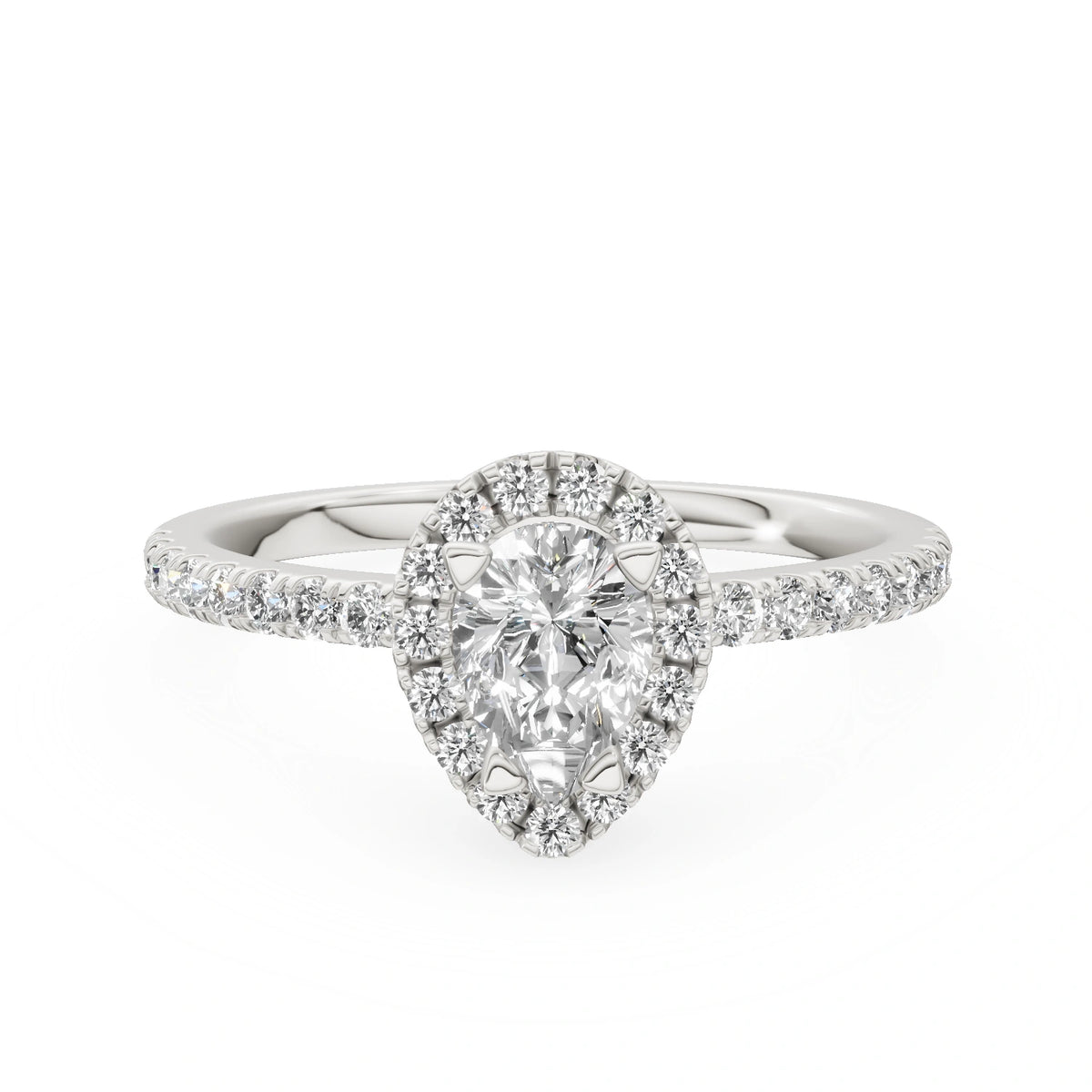 Gremari Seven Icon Verlobungsring aus Weißgold mit 0,50 ct Labordiamant – Pear