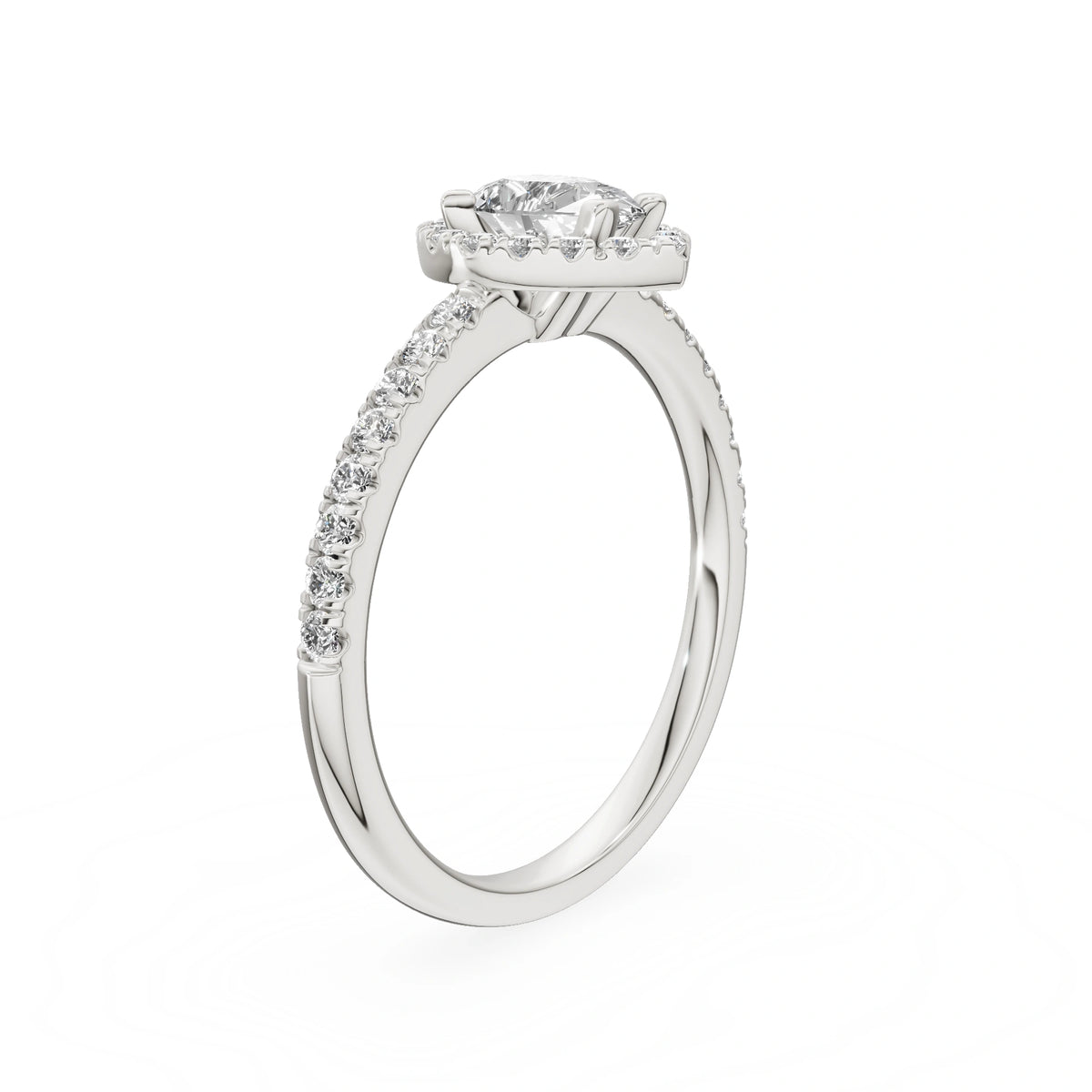 Gremari Seven Icon Verlobungsring aus Weißgold mit 0,50 ct Labordiamant – Pear