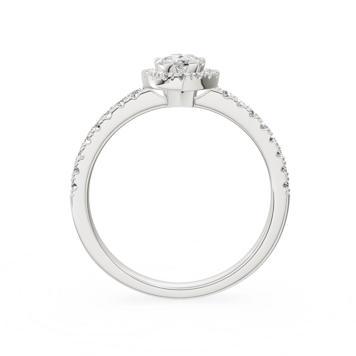Gremari Seven Icon Verlobungsring aus Weißgold mit 0,50 ct Labordiamant – Pear
