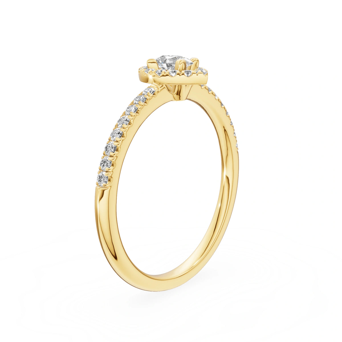 Gremari Seven Icon Verlobungsring aus Gelbgold mit 0,15 ct Labordiamant – Pear