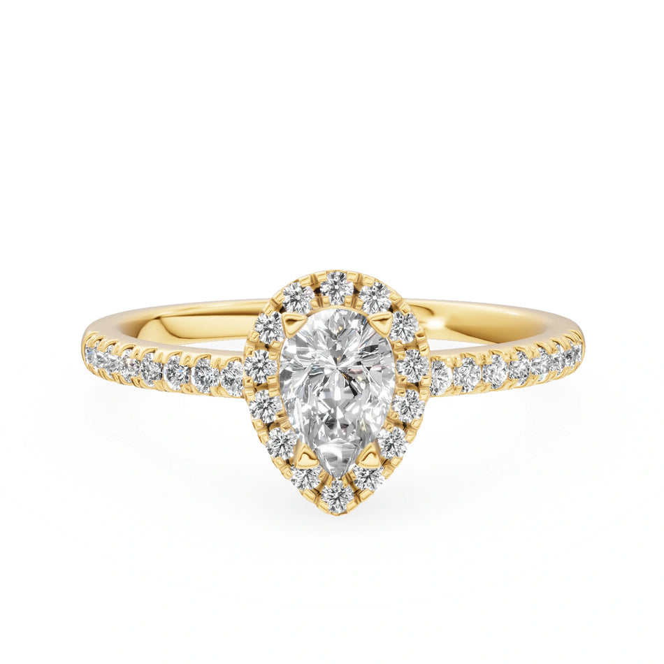 Gremari Seven Icon Verlobungsring aus Gelbgold mit 0,30 ct Labordiamant – Pear