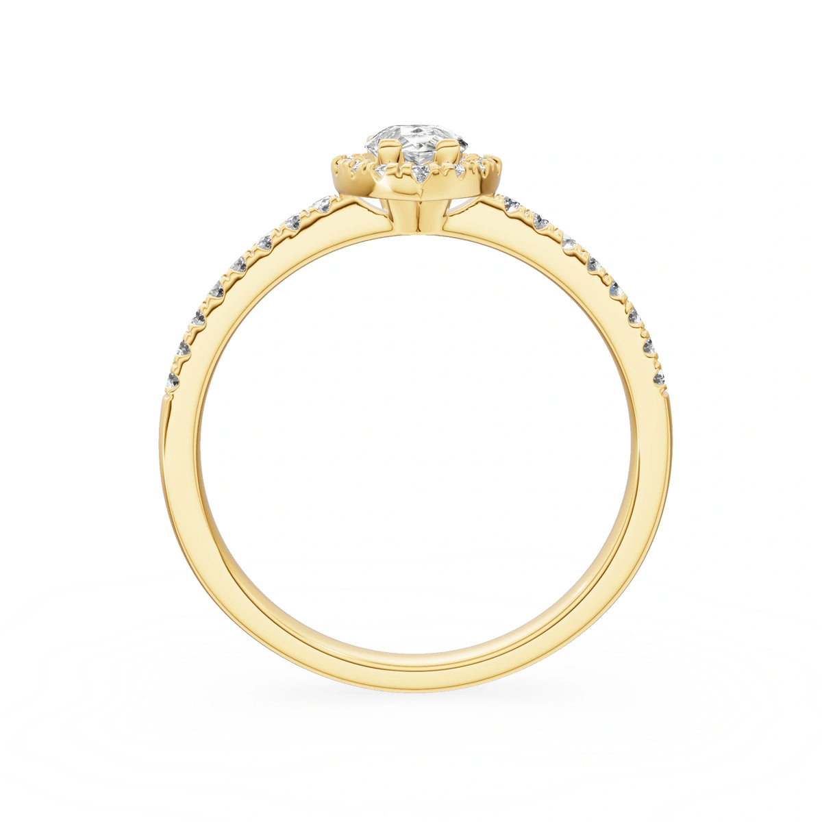 Gremari Seven Icon Verlobungsring aus Gelbgold mit 0,30 ct Labordiamant – Pear