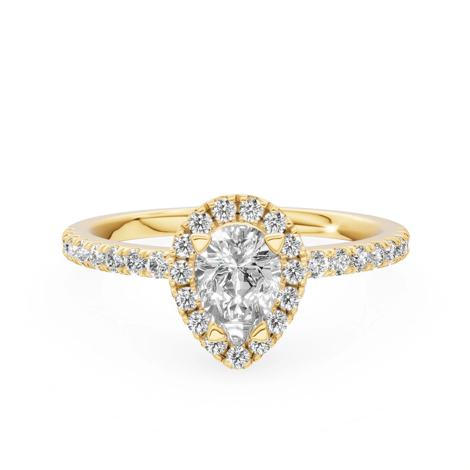 Gremari Seven Icon Verlobungsring aus Gelbgold mit 0,50 ct Labordiamant – Pear