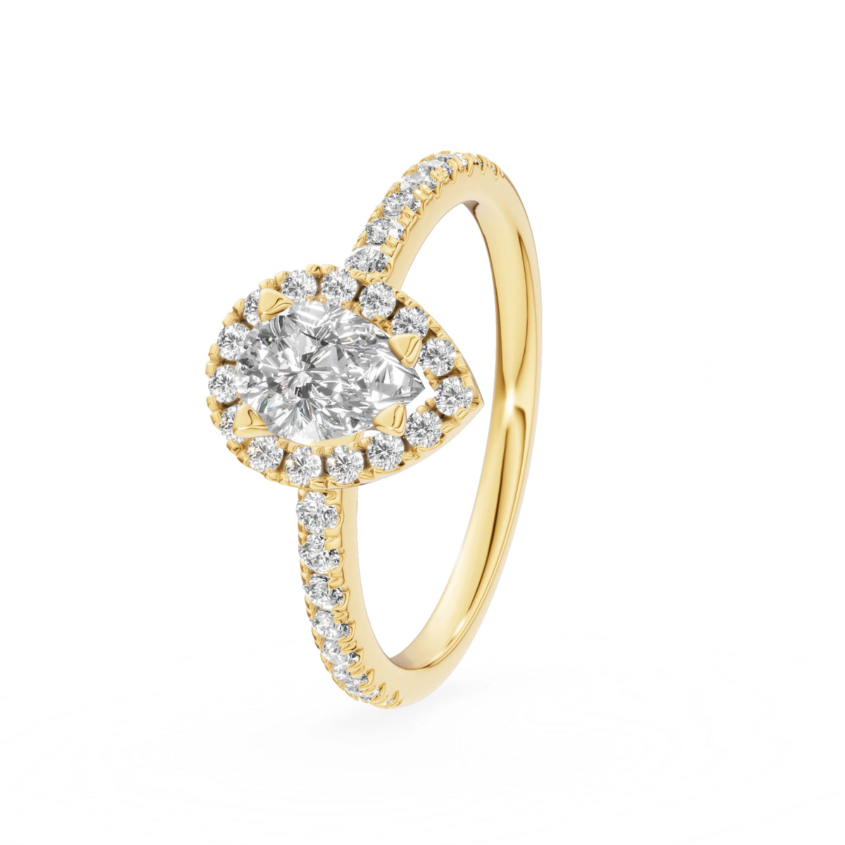 Gremari Seven Icon Verlobungsring aus Gelbgold mit 0,50 ct Labordiamant – Pear