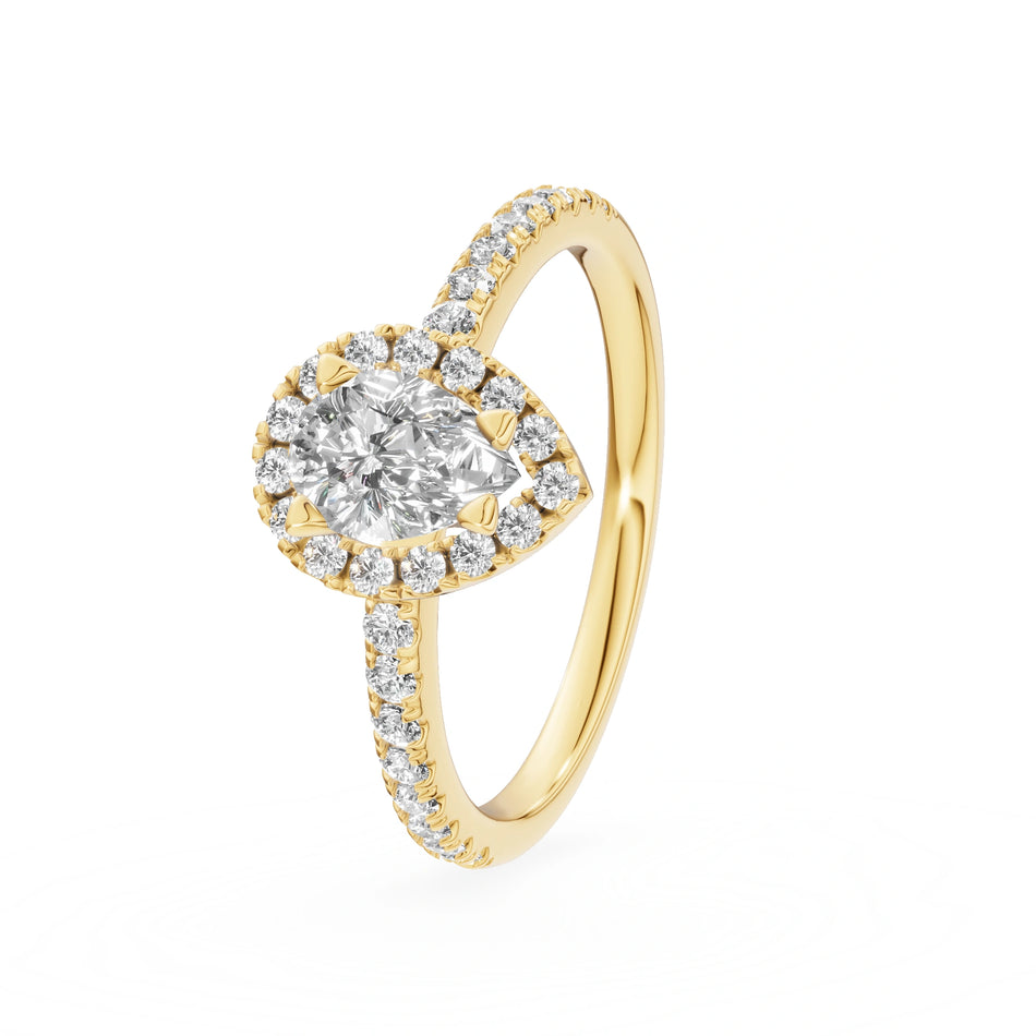 Gremari Seven Icon Verlobungsring aus Gelbgold mit 0,50 ct Labordiamant – Pear