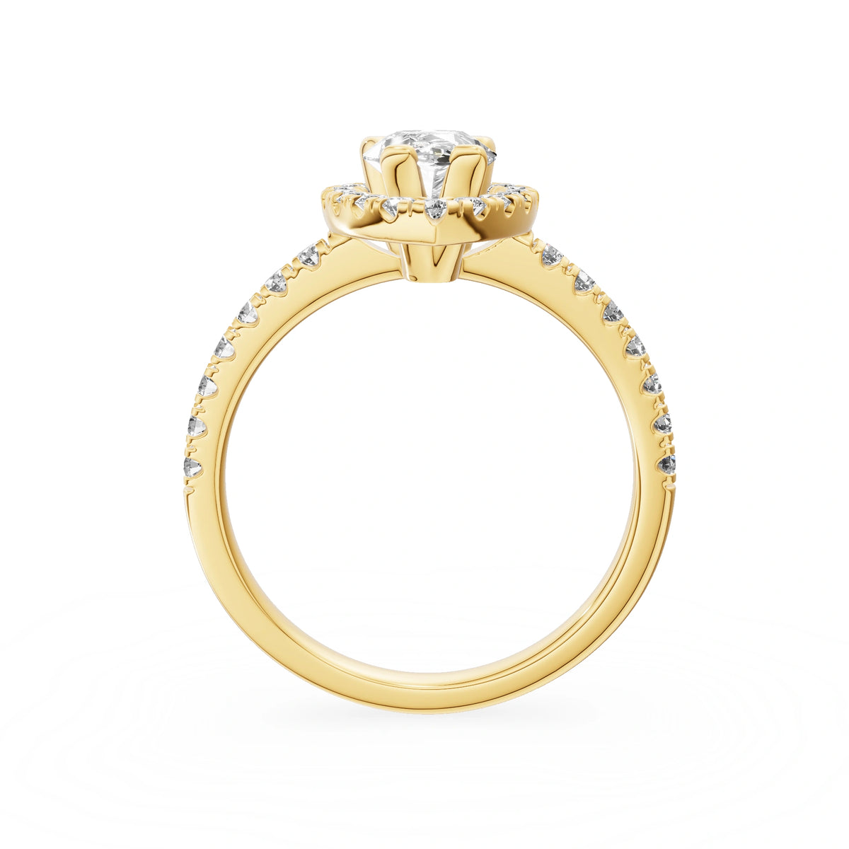 Gremari Seven Icon Verlobungsring aus Gelbgold mit 1,00 ct Labordiamant – Pear