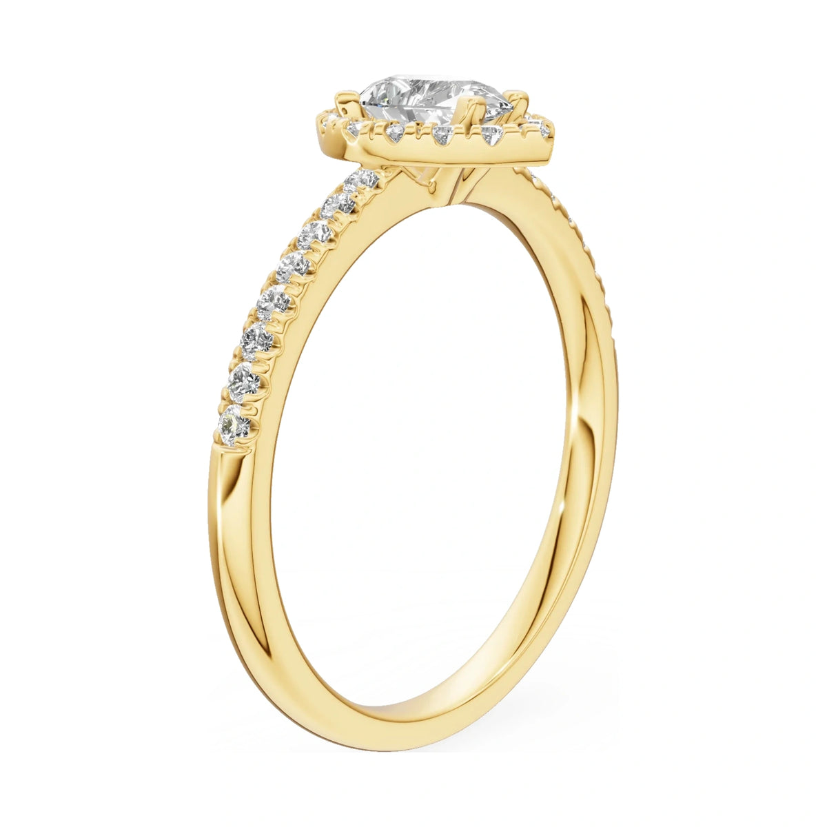 14K yellow gold GREMARI Seven Icon ring with 0.30 ct pear-cut natural diamond