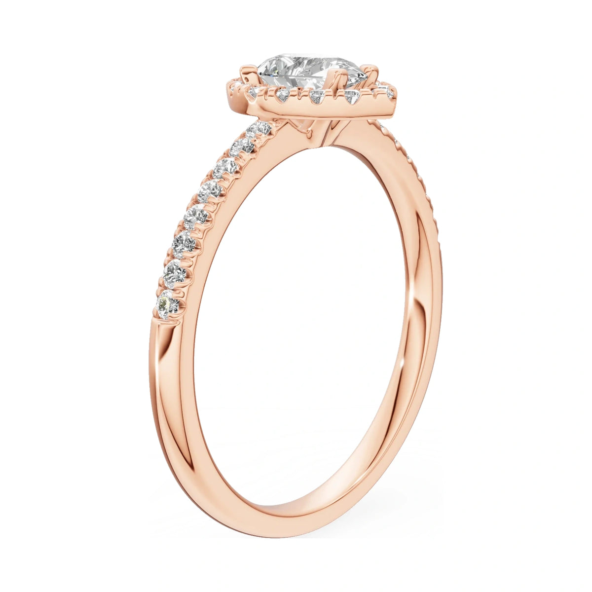 14K rose gold GREMARI Seven Icon ring with 0.30 ct pear-cut natural diamond