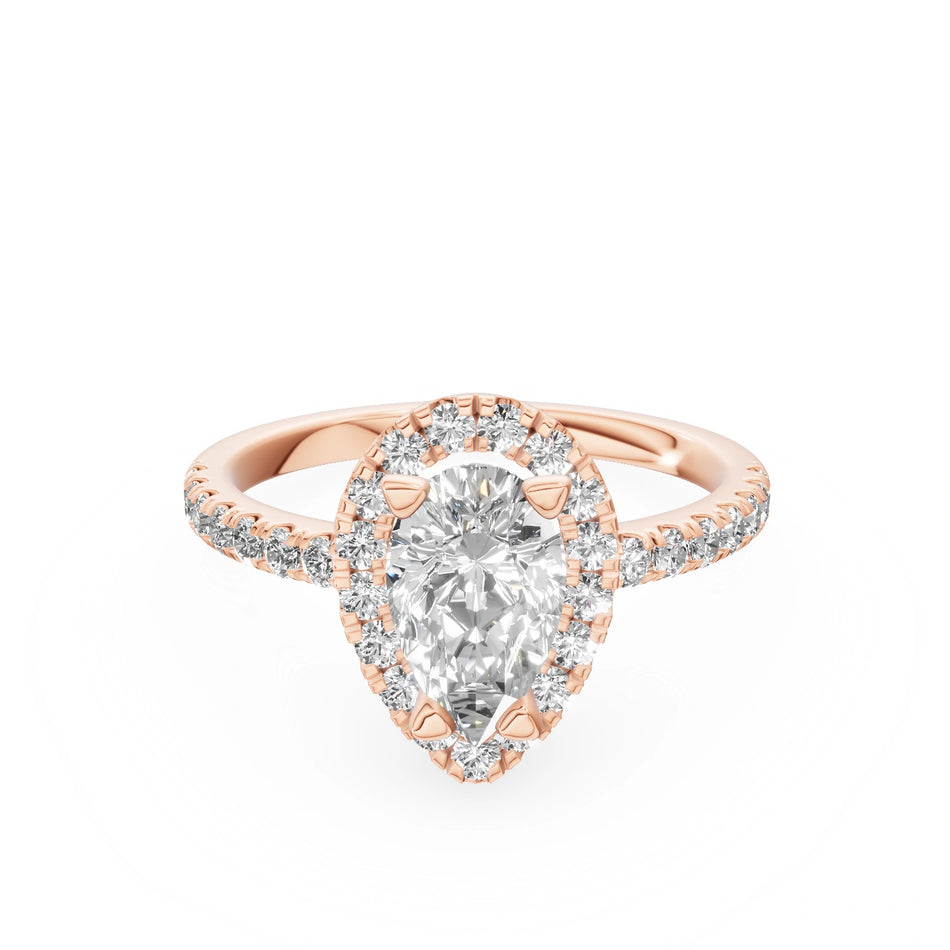 Gremari Seven Icon Verlobungsring aus Roségold mit 1,00 ct Naturdiamant – Pear