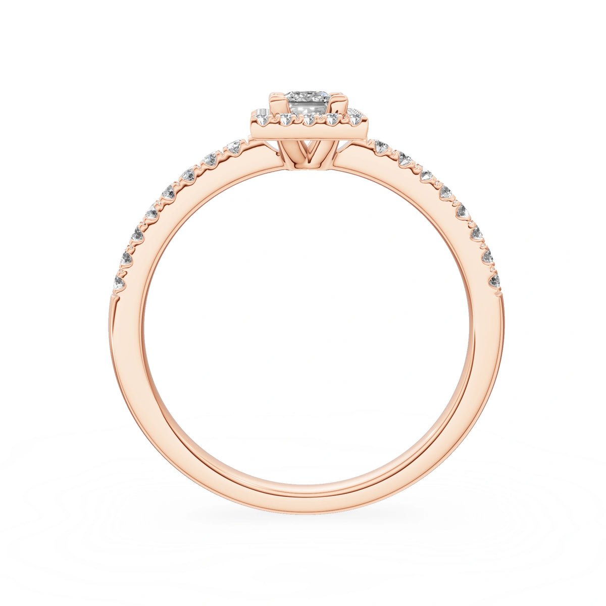 Gremari Seven Icon Verlobungsring aus Roségold mit 0,15 ct Labordiamant – Princess