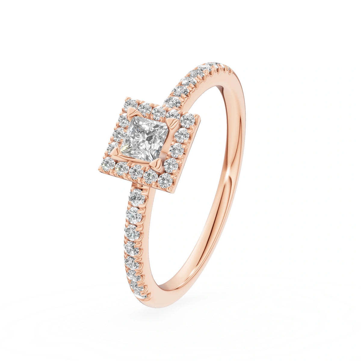 Gremari Seven Icon Verlobungsring aus Roségold mit 0,15 ct Labordiamant – Princess