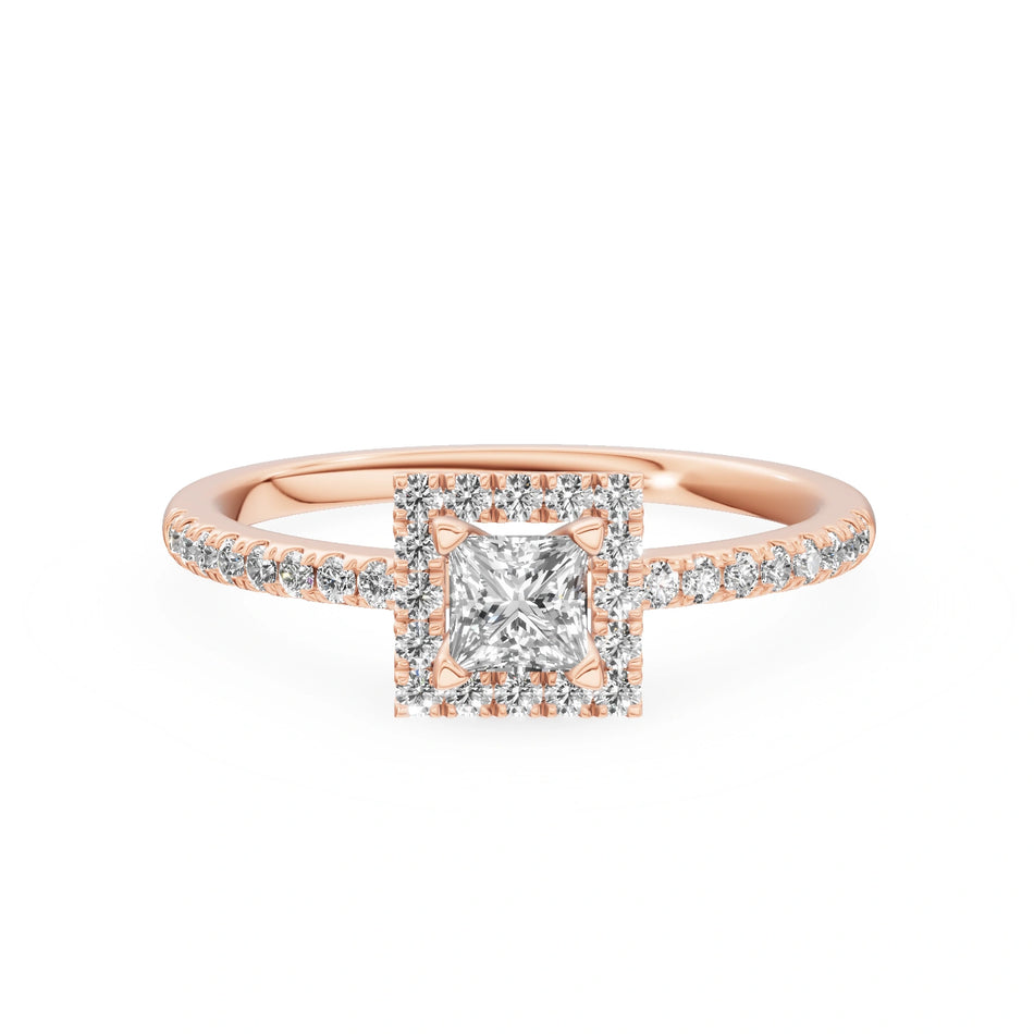 Gremari Seven Icon Verlobungsring aus Roségold mit 0,30 ct Labordiamant – Princess
