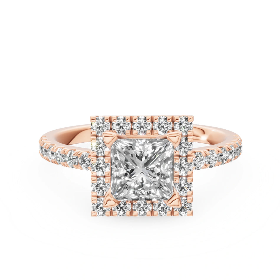Gremari Seven Icon Verlobungsring aus Roségold mit 1,00 ct Labordiamant – Princess