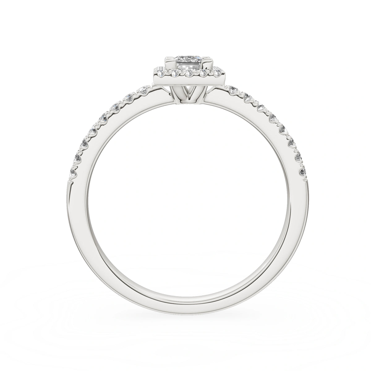 Gremari Seven Icon Verlobungsring aus Weißgold mit 0,15 ct Labordiamant – Princess