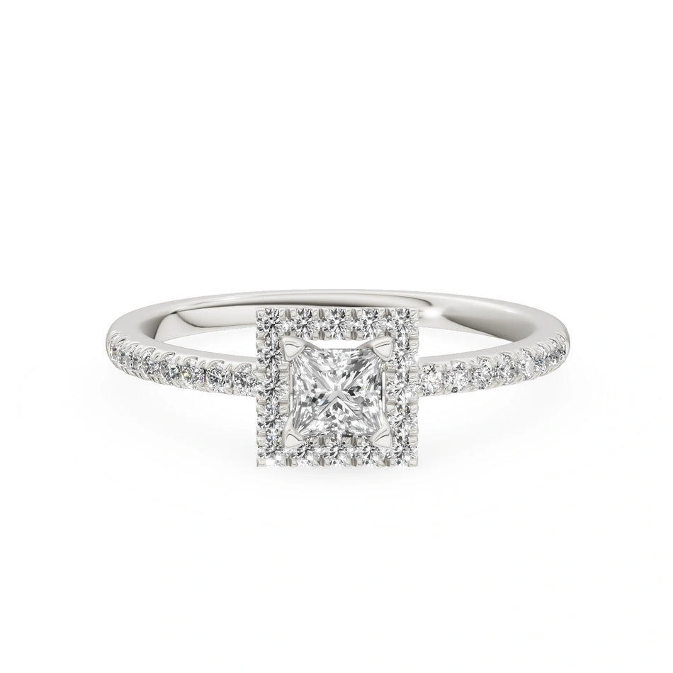 Gremari Seven Icon Verlobungsring aus Weißgold mit 0,30 ct Labordiamant – Princess