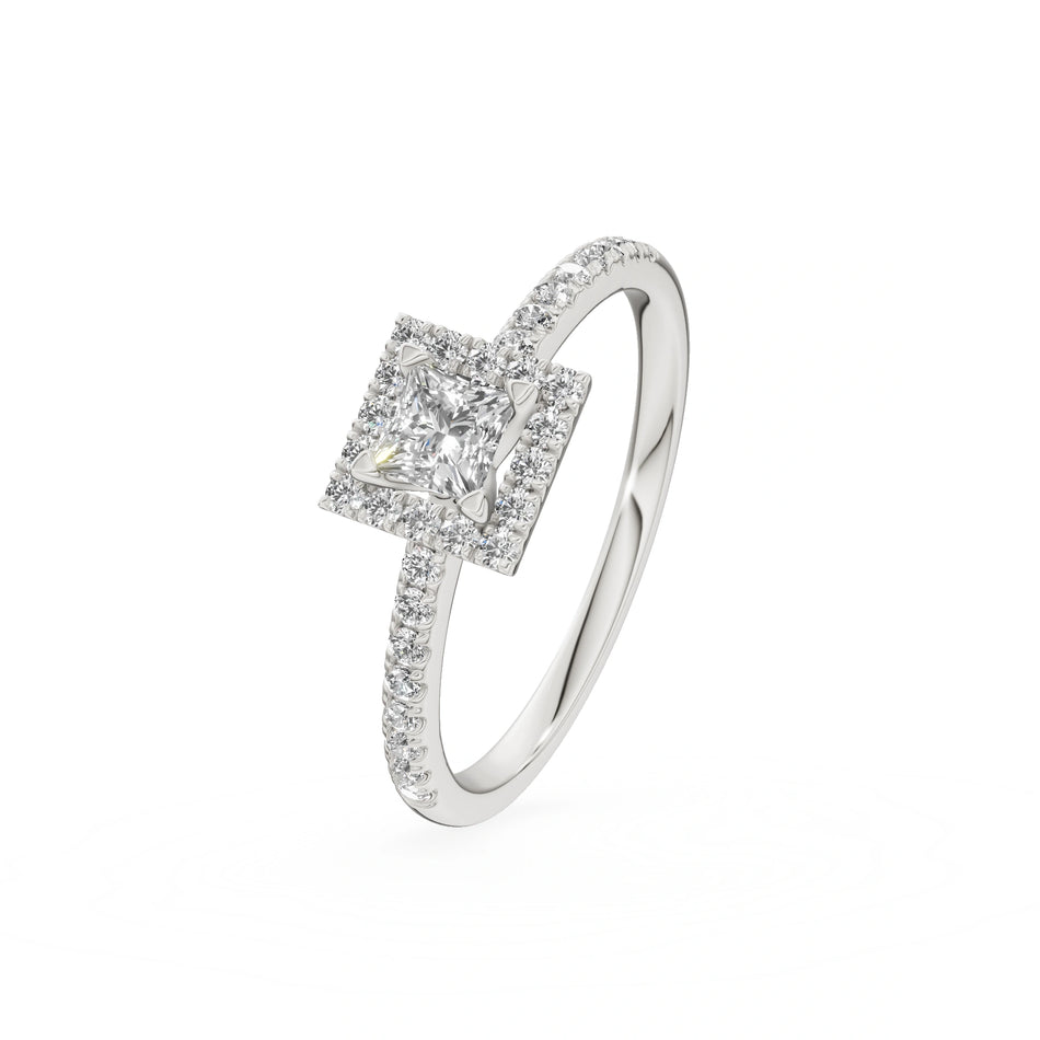 Gremari Seven Icon Verlobungsring aus Weißgold mit 0,30 ct Labordiamant – Princess