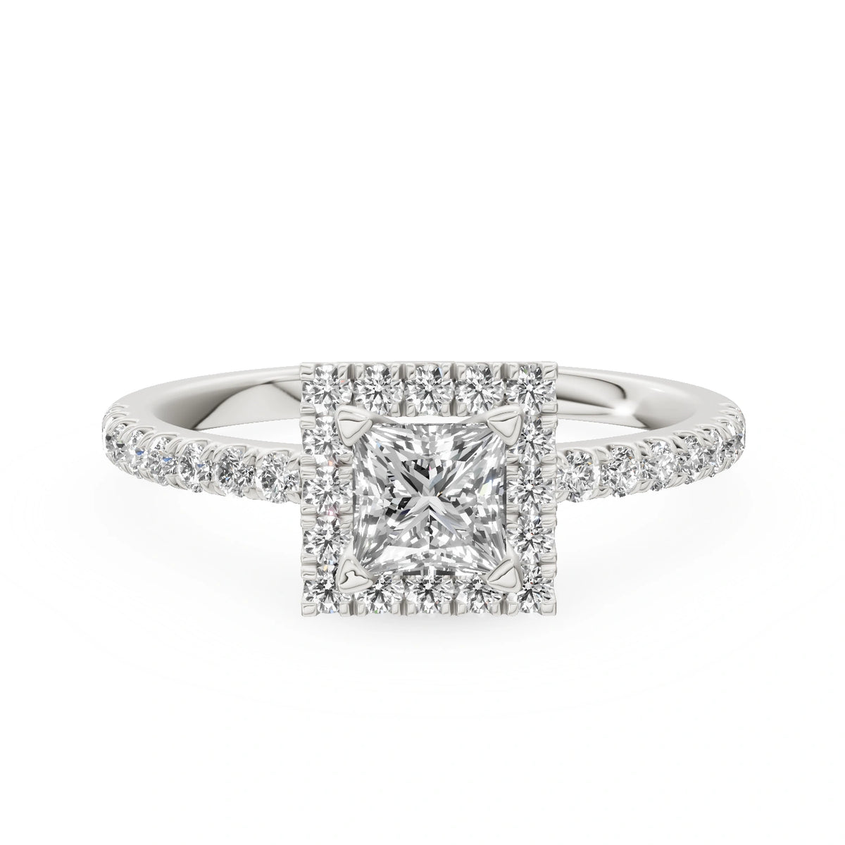 Gremari Seven Icon Verlobungsring aus Weißgold mit 0,50 ct Labordiamant – Princess