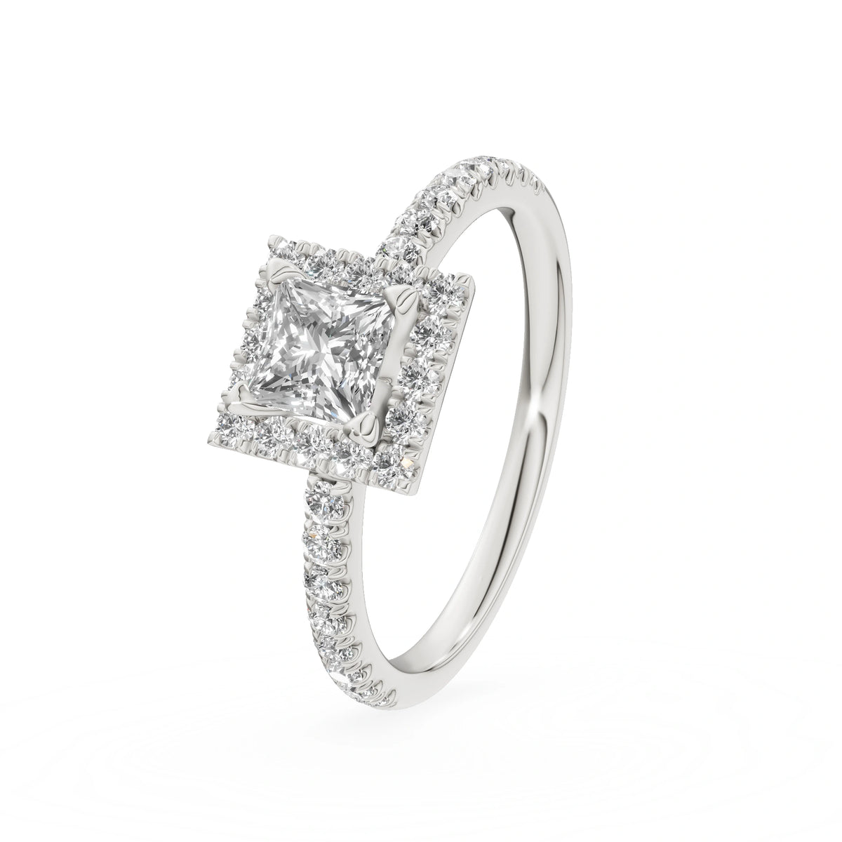 Gremari Seven Icon Verlobungsring aus Weißgold mit 0,50 ct Labordiamant – Princess