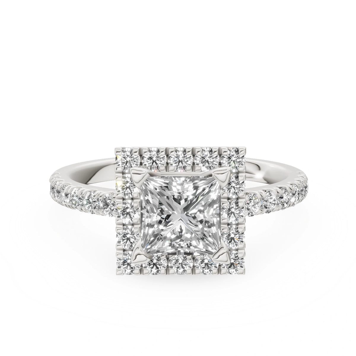 Gremari Seven Icon Verlobungsring aus Weißgold mit 1,00 ct Labordiamant – Princess
