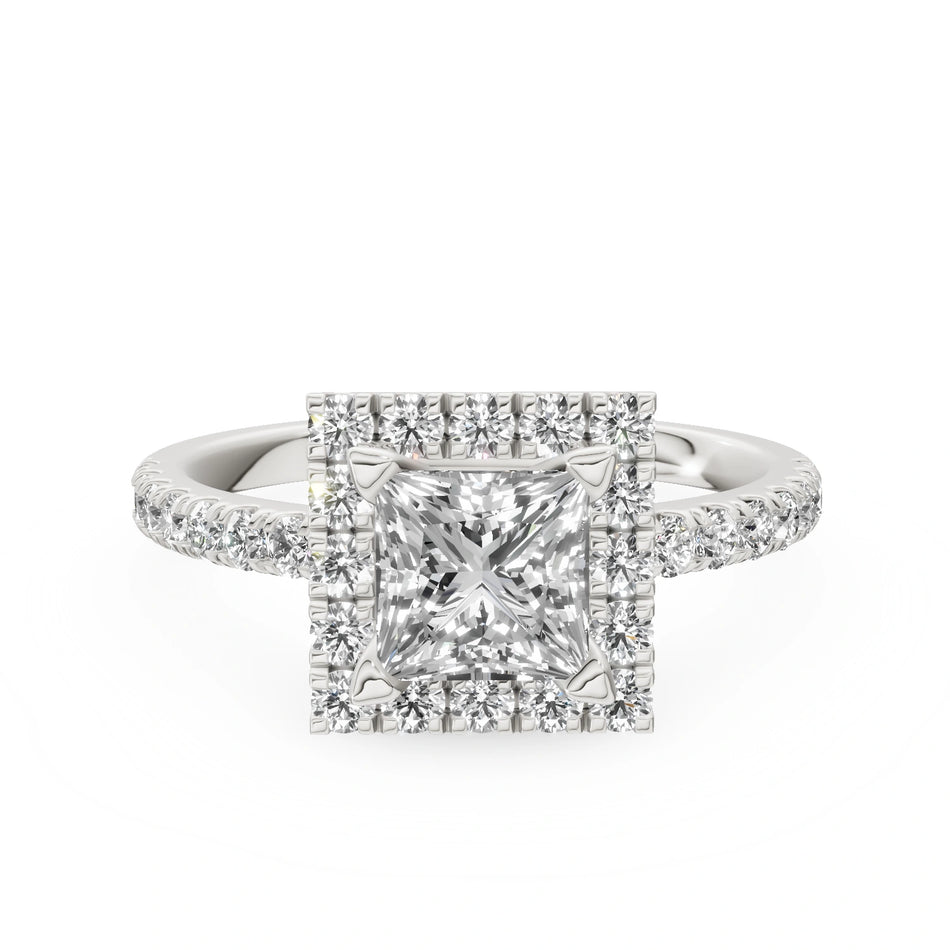 Gremari Seven Icon Verlobungsring aus Weißgold mit 1,00 ct Labordiamant – Princess