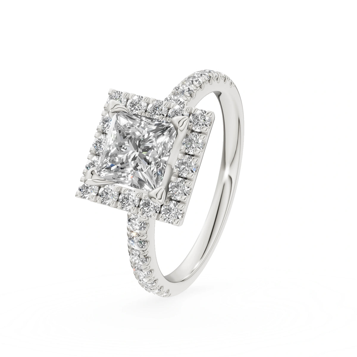 Gremari Seven Icon Verlobungsring aus Weißgold mit 1,00 ct Labordiamant – Princess