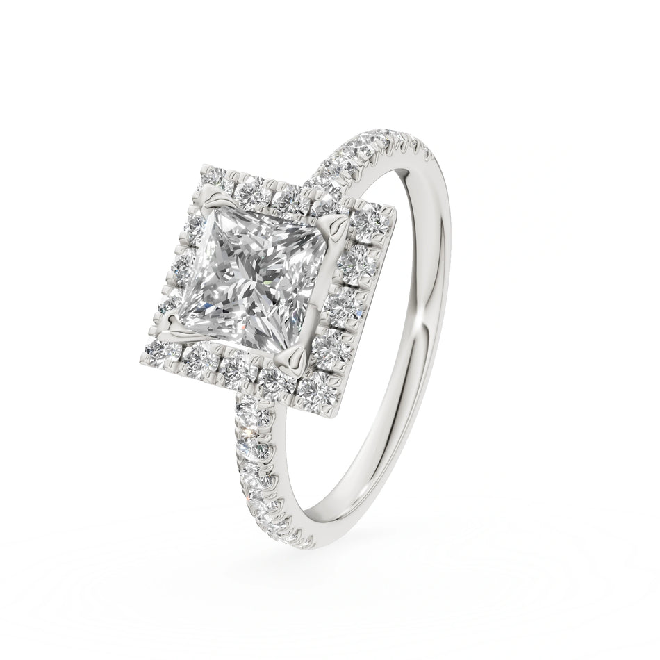 Gremari Seven Icon Verlobungsring aus Weißgold mit 1,00 ct Labordiamant – Princess