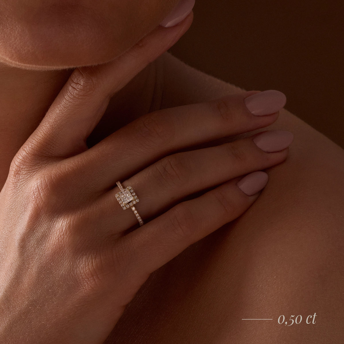 Gremari Seven Icon Verlobungsring aus Roségold mit 0,30 ct Labordiamant – Princess