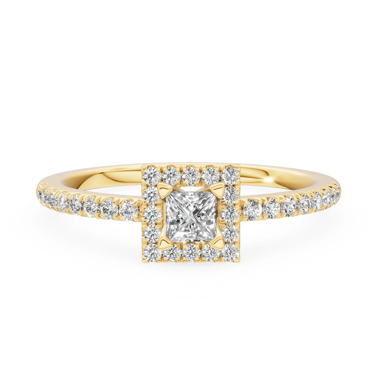 Gremari Seven Icon Verlobungsring aus Gelbgold mit 0,15 ct Labordiamant – Princess