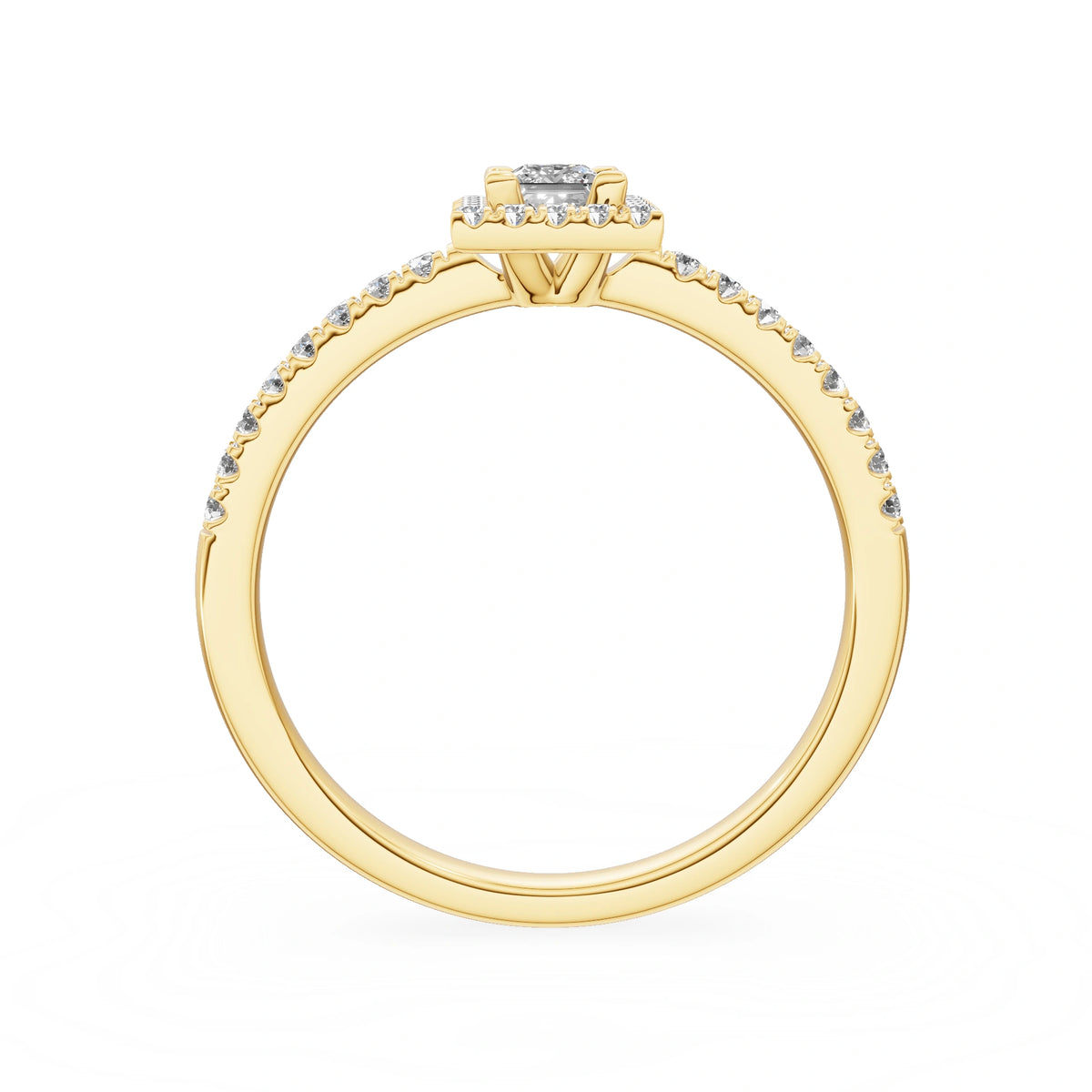 Gremari Seven Icon Verlobungsring aus Gelbgold mit 0,15 ct Labordiamant – Princess