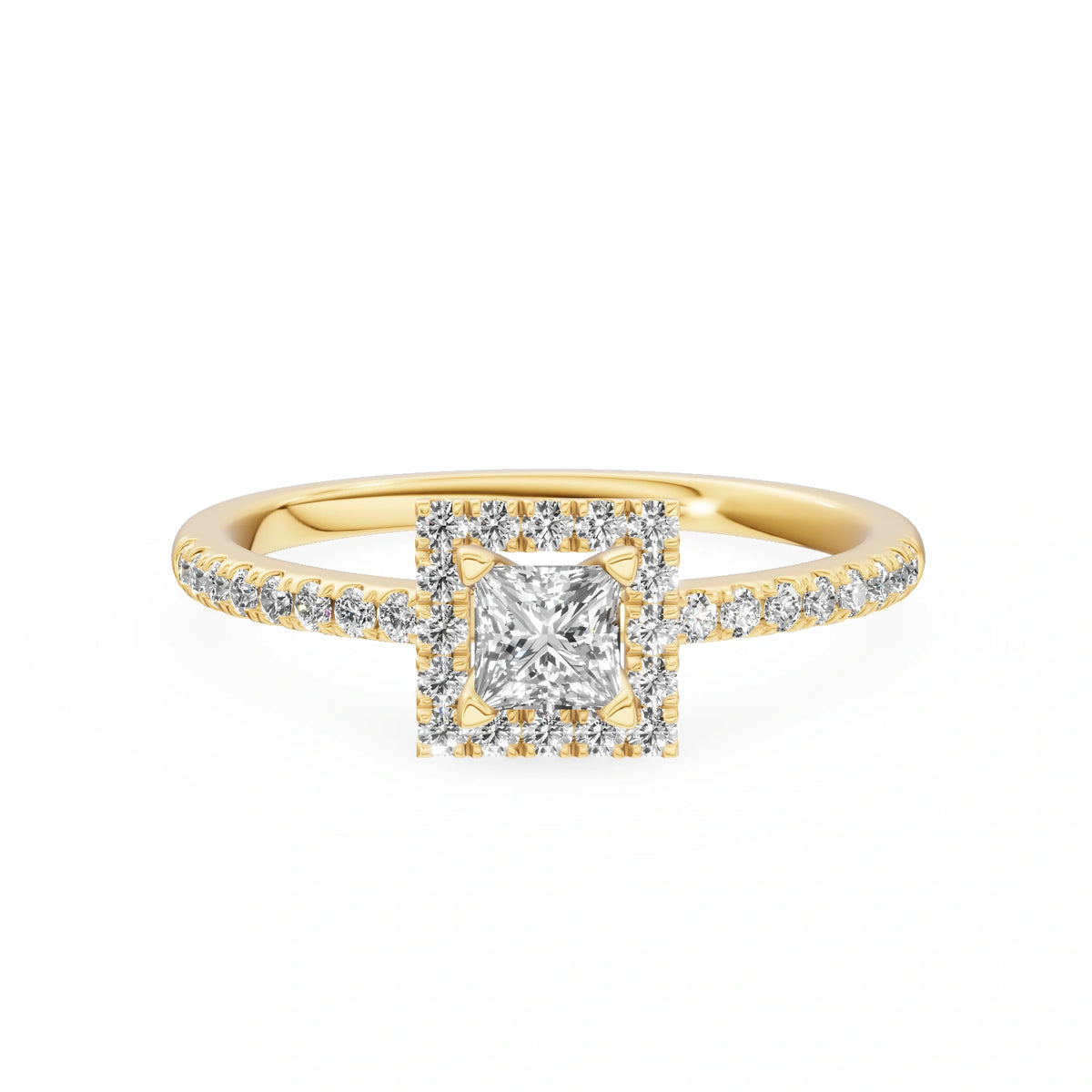 Gremari Seven Icon Verlobungsring aus Gelbgold mit 0,30 ct Labordiamant – Princess