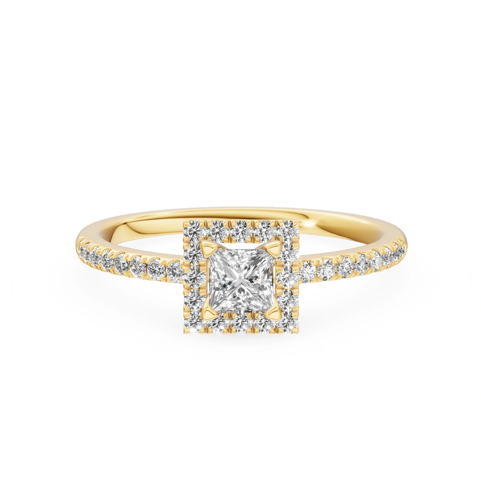 Gremari Seven Icon Verlobungsring aus Gelbgold mit 0,30 ct Labordiamant – Princess