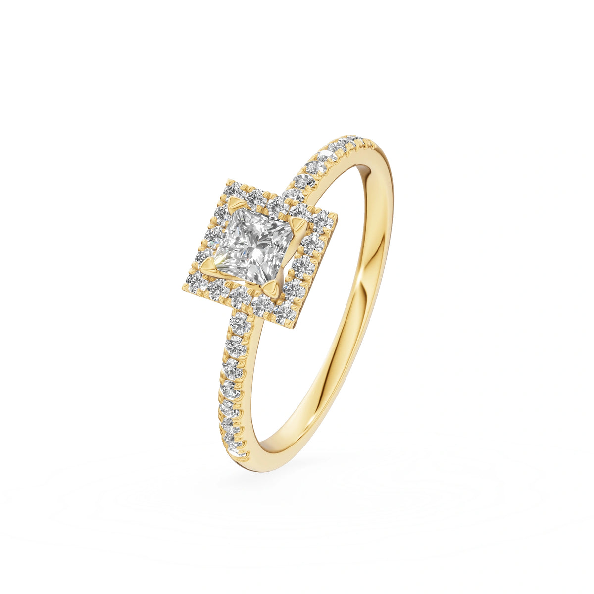 Gremari Seven Icon Verlobungsring aus Gelbgold mit 0,30 ct Labordiamant – Princess