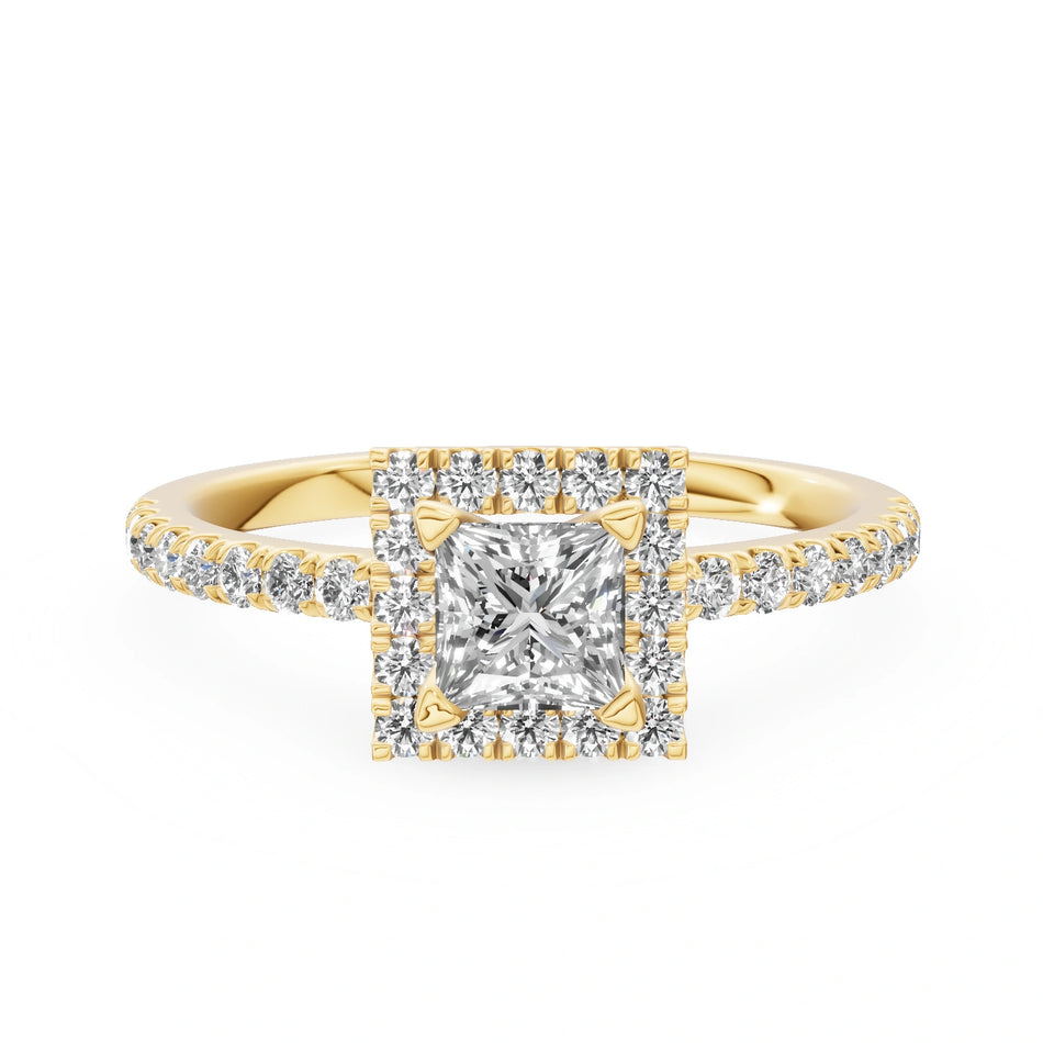 Gremari Seven Icon Verlobungsring aus Gelbgold mit 0,50 ct Labordiamant – Princess