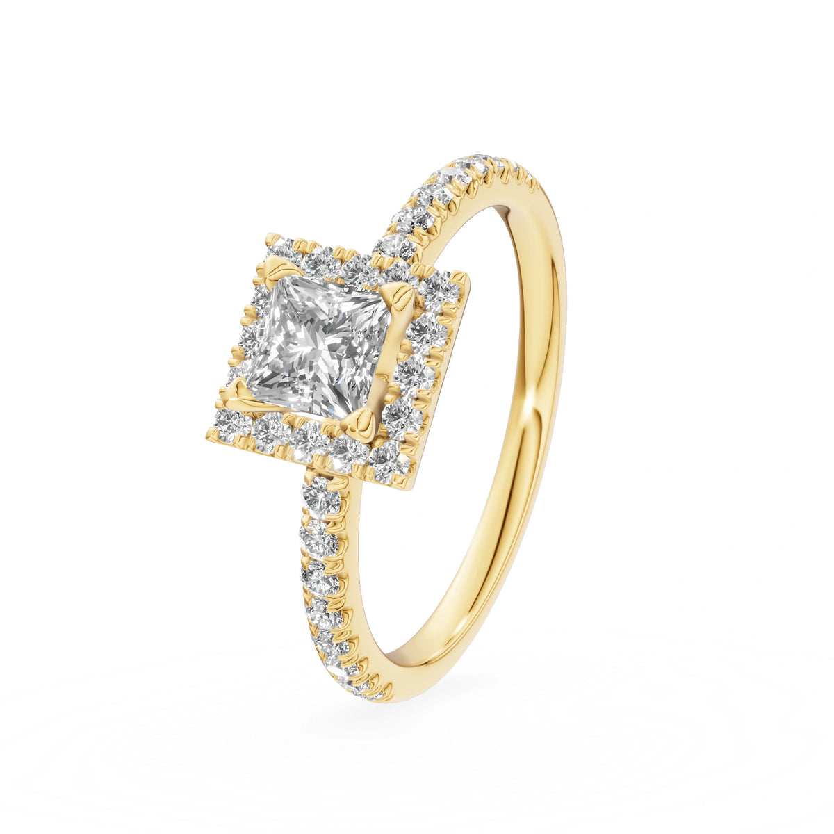 Gremari Seven Icon Verlobungsring aus Gelbgold mit 0,50 ct Labordiamant – Princess