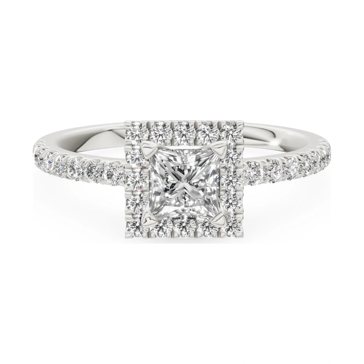 GREMARI Seven Icon 14K white gold engagement ring with 0.50 ct princess-cut natural diamond