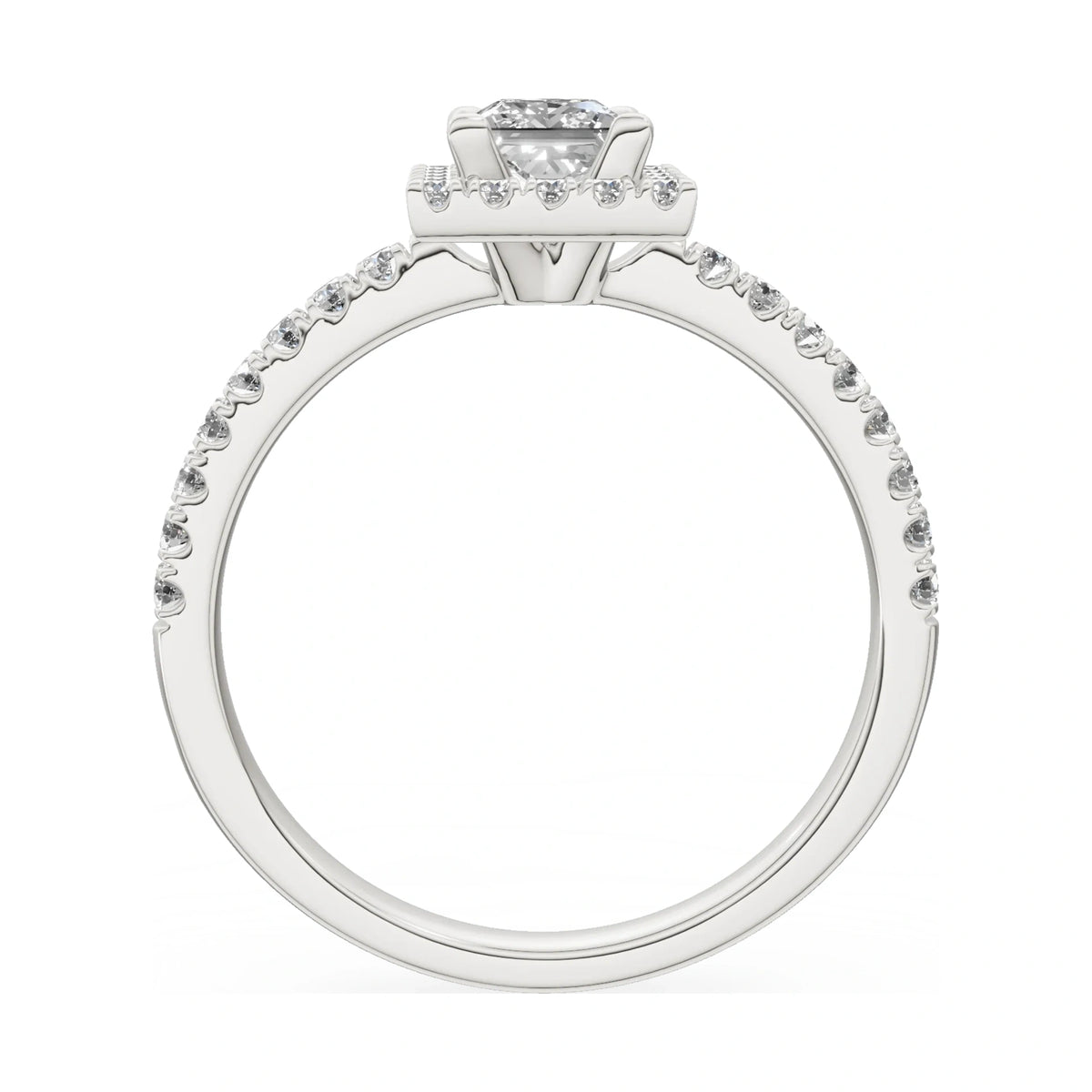 GREMARI Seven Icon princess-cut natural diamond engagement ring in 14K white gold, 0.50 ct