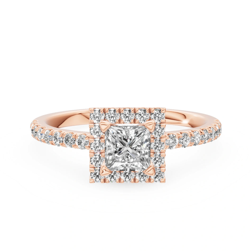 Gremari Seven Icon Verlobungsring aus Roségold mit 0,50 ct Naturdiamant – Princess