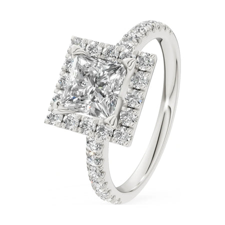 1.00 ct princess-cut natural diamond GREMARI Seven Icon engagement ring in 14K white gold