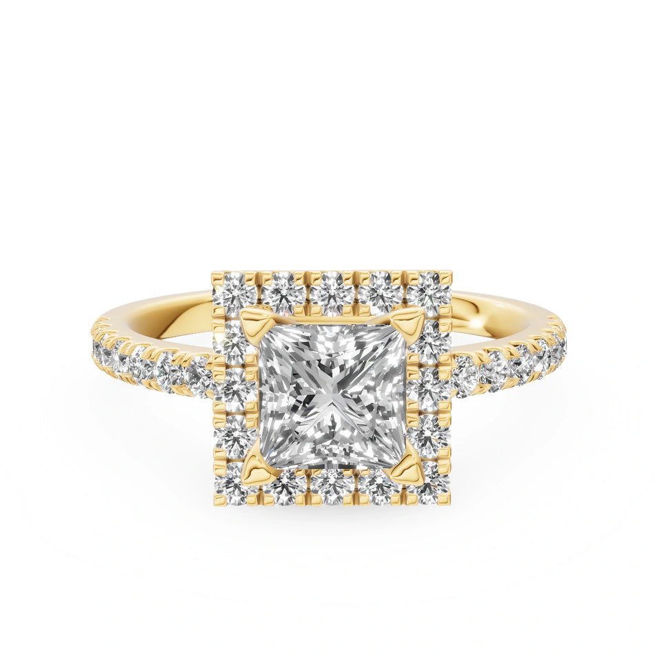 Gremari Seven Icon Verlobungsring aus Gelbgold mit 1,00 ct Naturdiamant – Princess