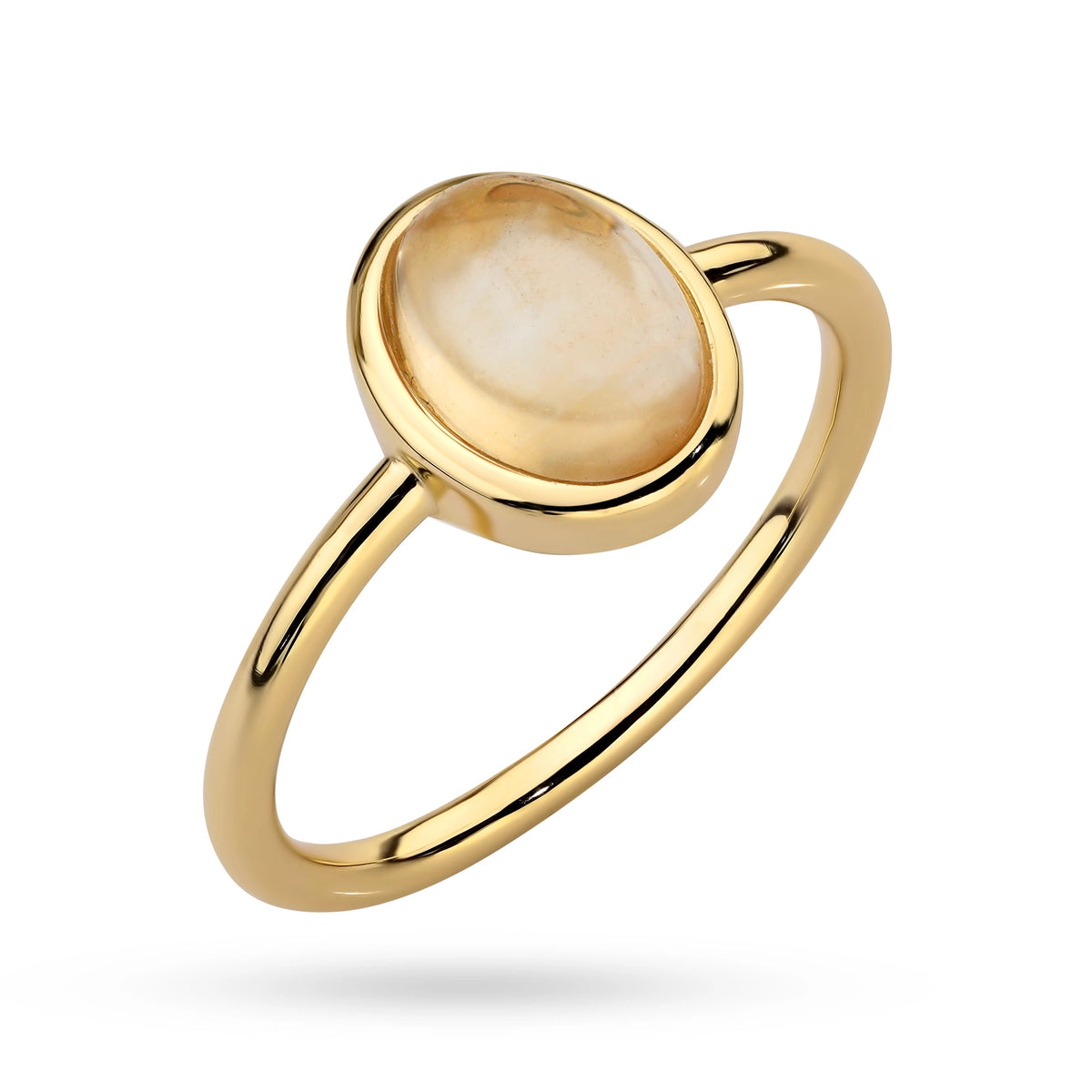 vergoldeter Silberring mit Citrin jp084-925-zz