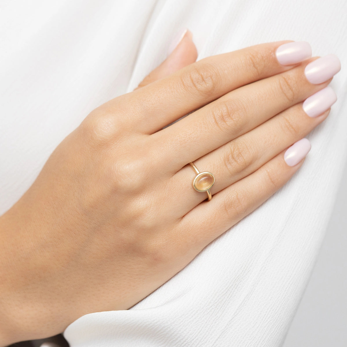 vergoldeter Silberring mit Citrin jp084-925-zz